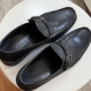 Salvatore Ferragamo Black Leather Bit Slip-On Loafers Men’s